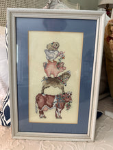 Framed Farm Animal Cross Stitch *Vintage*